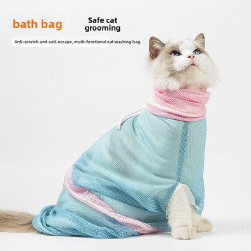 Cat Washing Bag Long Cat Bathing Anti-scratch Fixed Bag