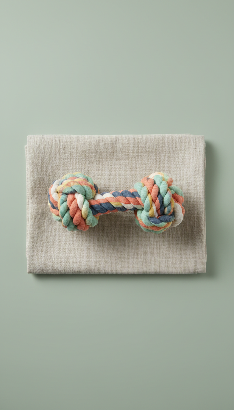 Woven rope toy for interactive play