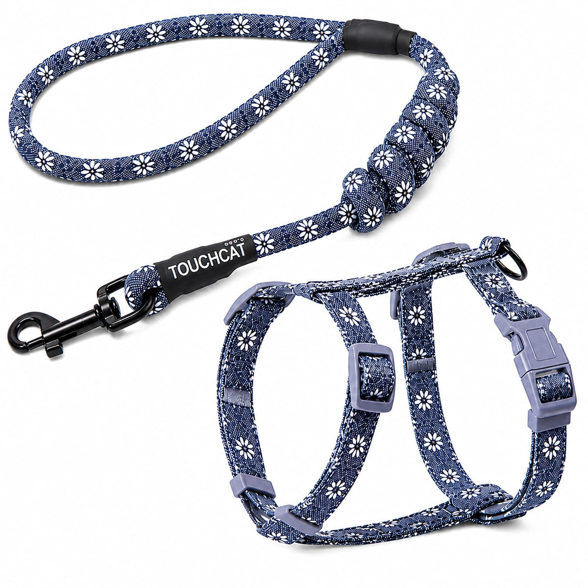Touchcat 'Radi-Claw' Durable Cable Cat Harness and Leash Combo